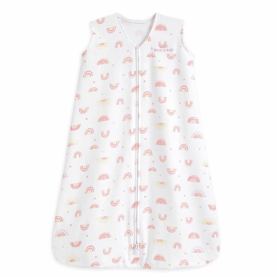 HALO Sleepsack Wearable Blanket, 100% Cotton Baby Sleeping Bag, TOG 0.5 for Swaddle Transition, Purple Aster Flowers Print, Large Size 12-18 Months