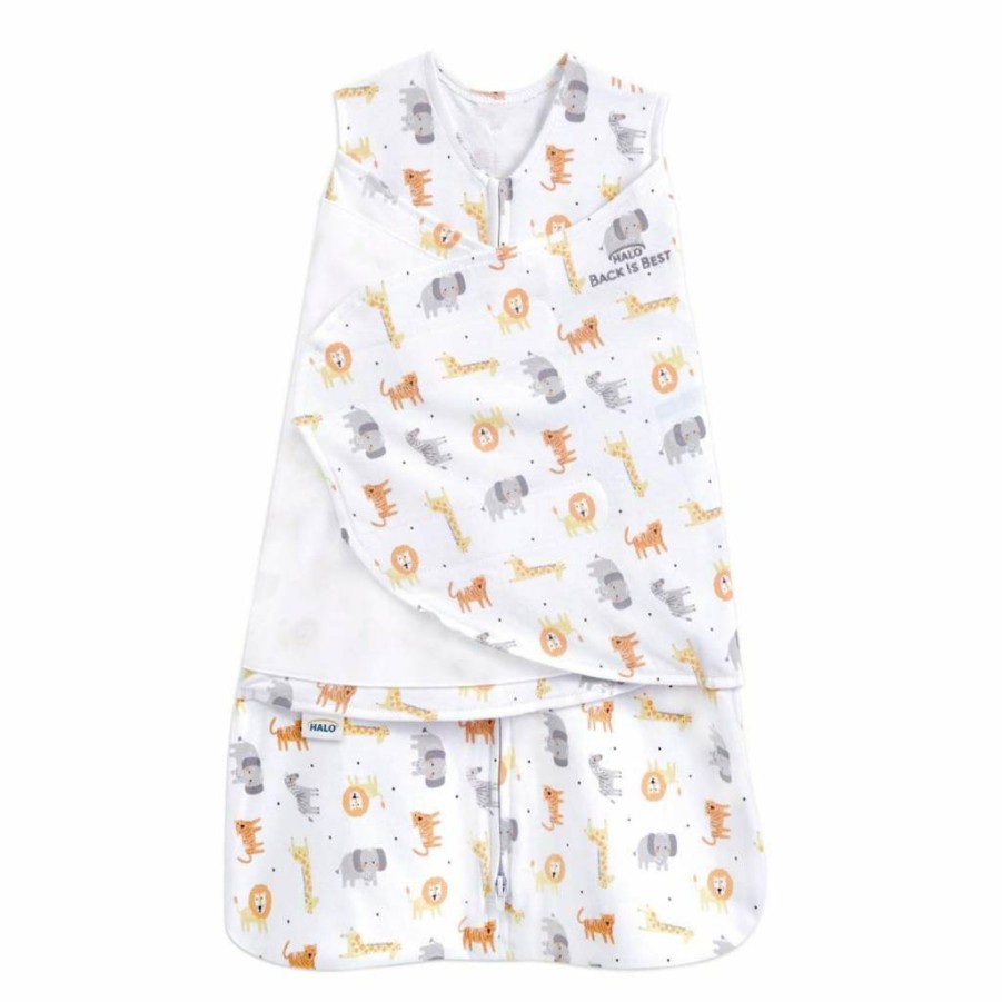 HALO 100% Cotton 3-Way Adjustable Sleepsack Swaddle - Breathable Tog 1.5 Wearable Blanket for Babies 3-6 Months, Floral Vintage Stripe Design