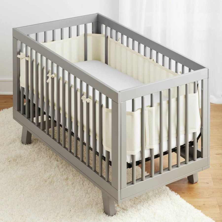 BreathableBaby Classic 3mm Mesh Crib Liner for Full-Size Cribs - Starlight Design, 4FS Size (Covers 3-4 Sides) - Breathable Safe Baby Bedding
