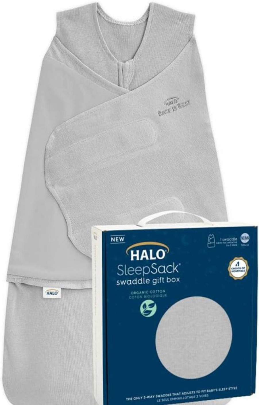 HALO Sleepsack Swaddle 100% Organic Cotton Baby Gift Set for Newborns 0-3 Months, TOG 1.5, Strawberry Design, Includes Gift Box