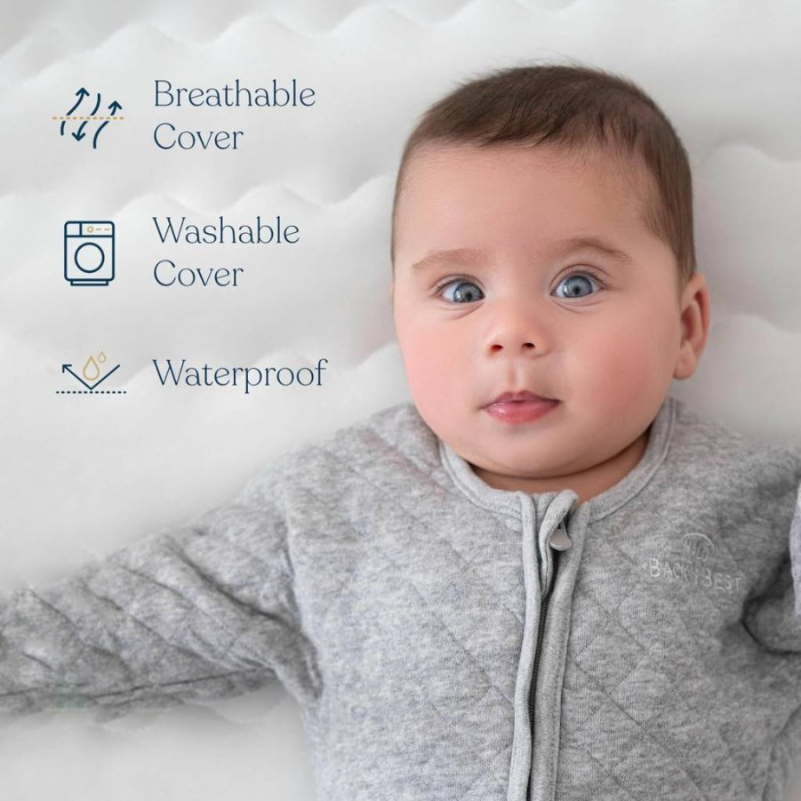 HALO Essential Crib & Toddler Mattress - Breathable, Waterproof, Washable Cover | JPMA & OEKO-TEX Certified | Standard Size 52"x28"x4.5" | Firm Foam Core for Infants 0-4 Years