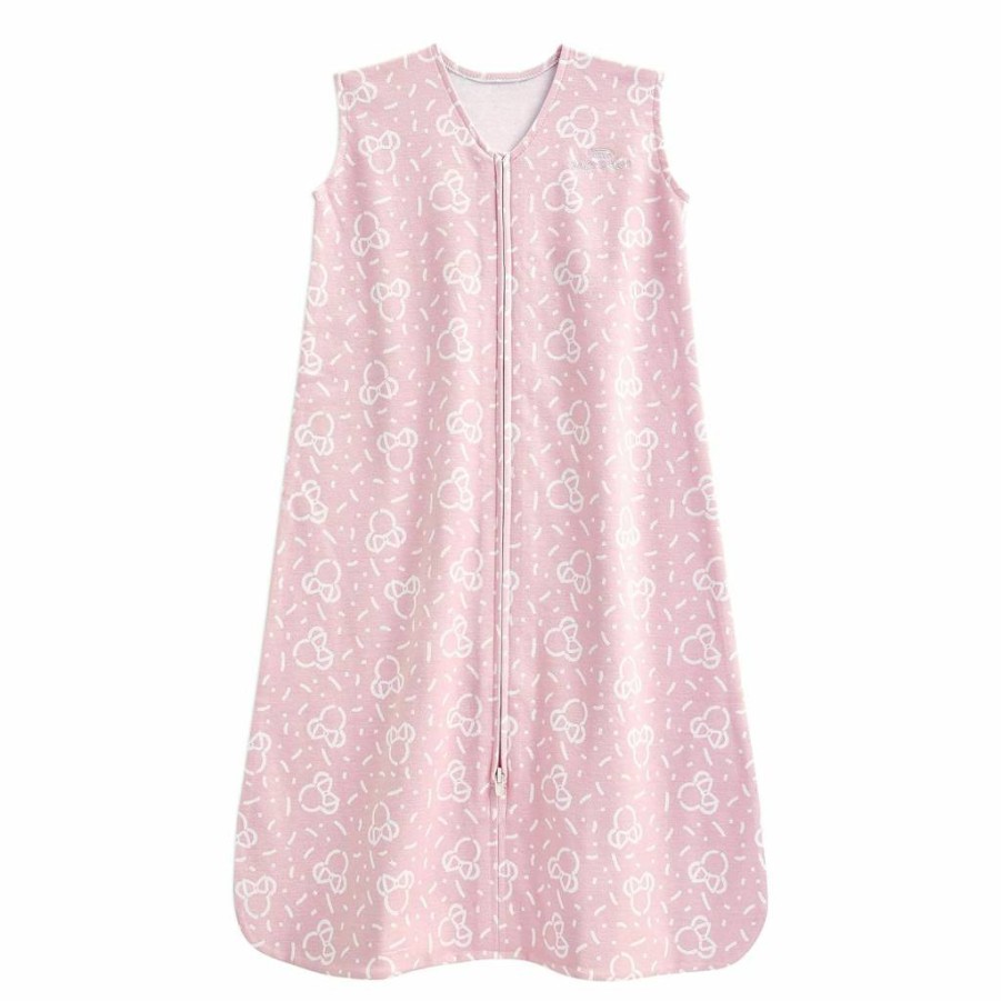 HALO SleepSack 100% Cotton Wearable Baby Blanket, TOG 0.5 Swaddle Transition Sleeping Bag for Infants 6-12 Months, Pink Confetti Minnie Print - Medium