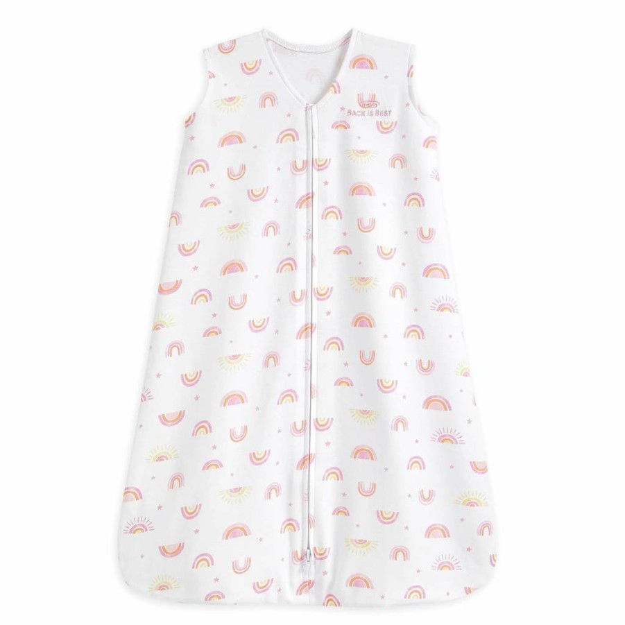 HALO Sleepsack Wearable Blanket for Babies 12-18 Months, 100% Cotton Swaddle Transition Bag, TOG 0.5, Sunshine Rainbows Design, Large Size