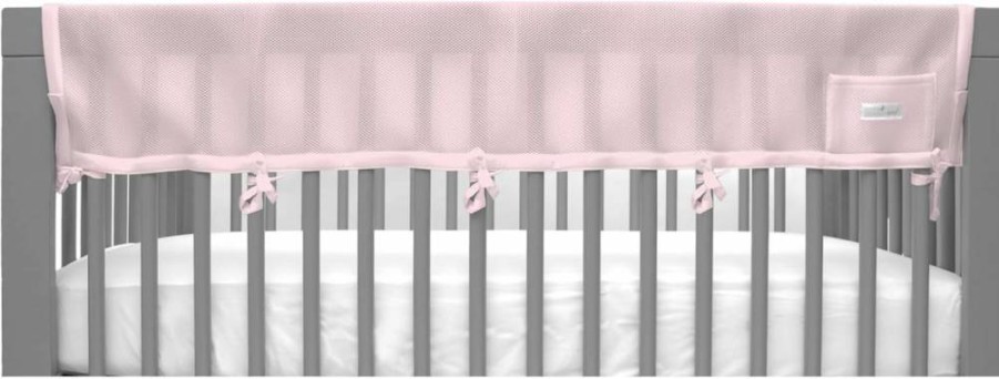 BreathableBaby Mesh Crib Rail Guard Teething Cover - White 51" Panel for Full-Size Cribs, Safe & Breathable Baby Proofing