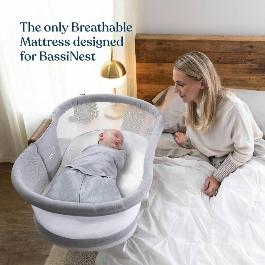 HALO Dreamweave Bassinet Pad - Breathable Mesh, Hypoallergenic, Non-Toxic, 100% Washable Cover & Core
